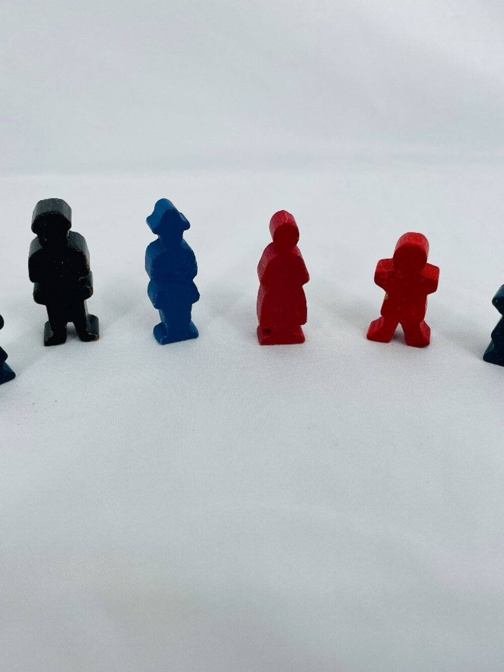 Mini Handmade Vintage 1970s-1980s Multi Color Meeples / People Set